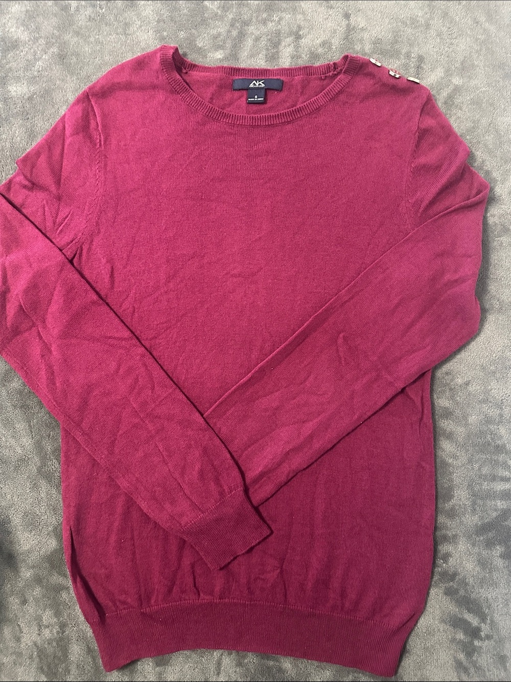 A/X Armani Exchange Women's Raspberry Crew Sweater with Shoulder Buttons